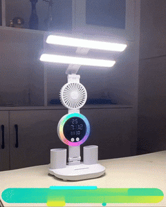 LÁMPARA DE ESCRITORIO CON LUZ LED Y VENTILADOR ✍️